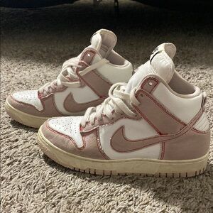 Nike High-Top Sneakers - White and Pink